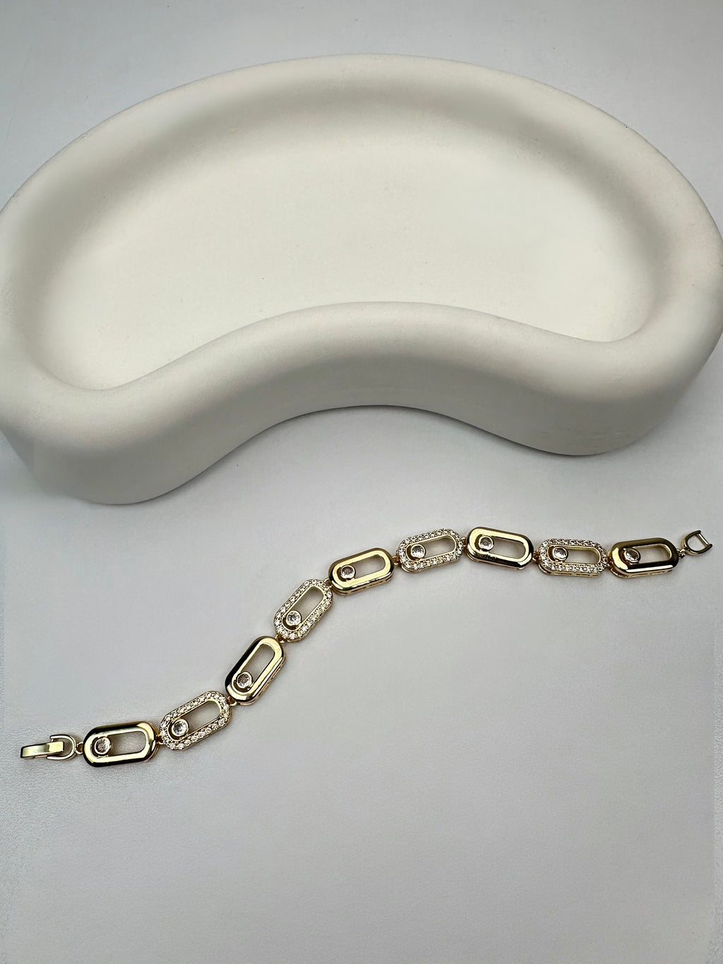 Açık Gold Mssk Taşlı Bileklik