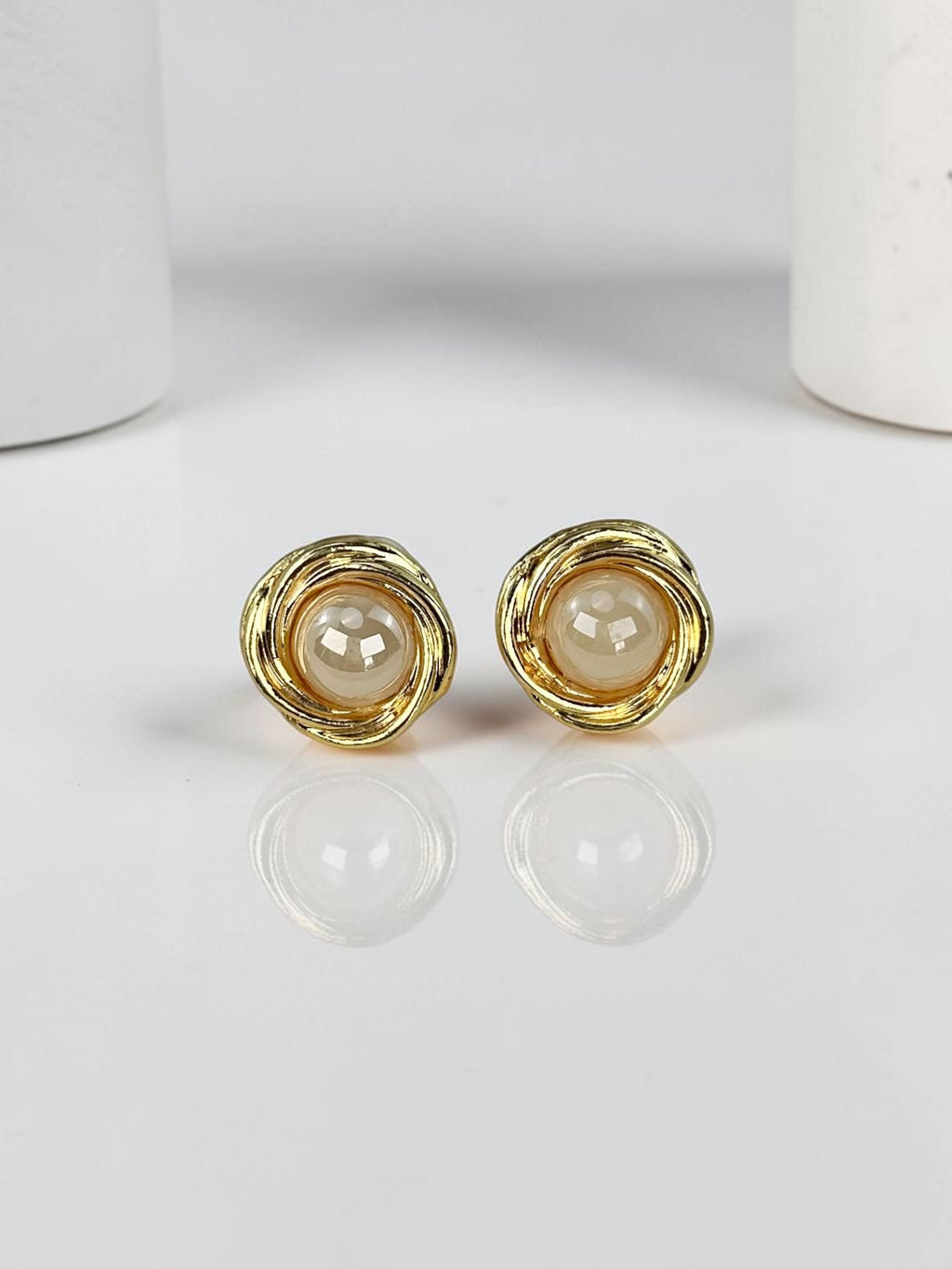 İncili Gold Vintage Küpe
