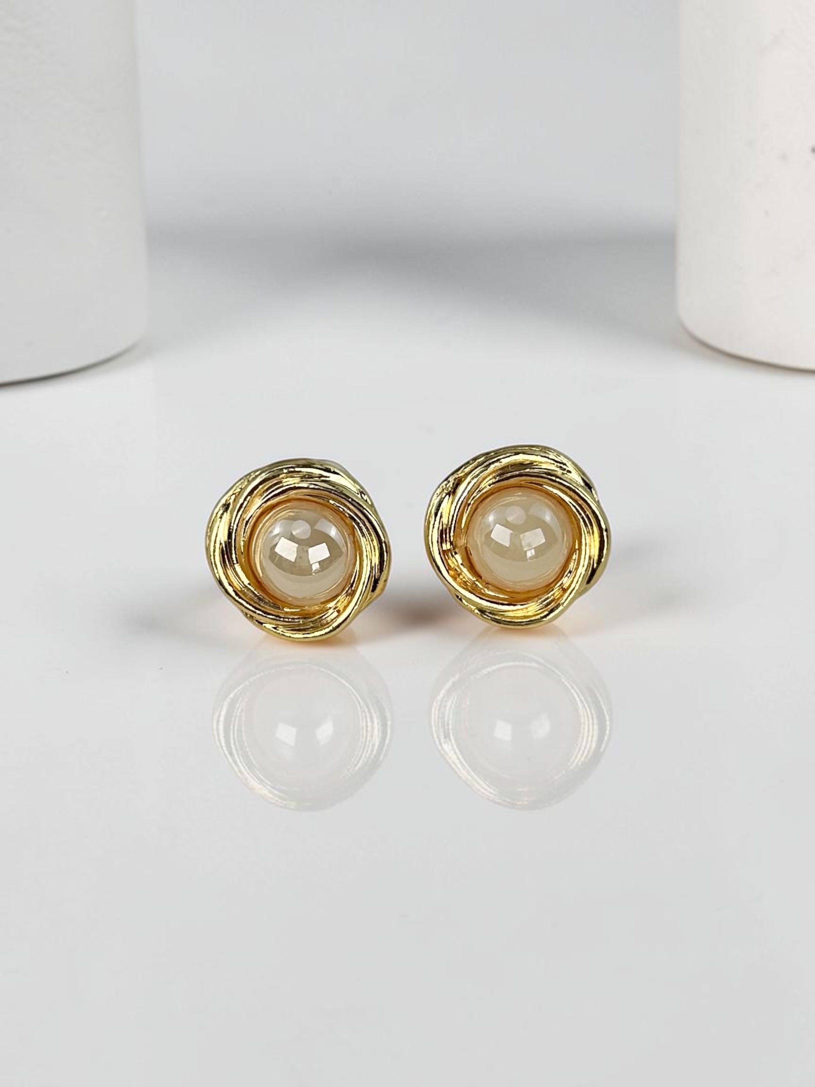 İncili Gold Vintage Küpe
