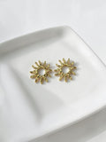 Güneş Desen Gold Küpe