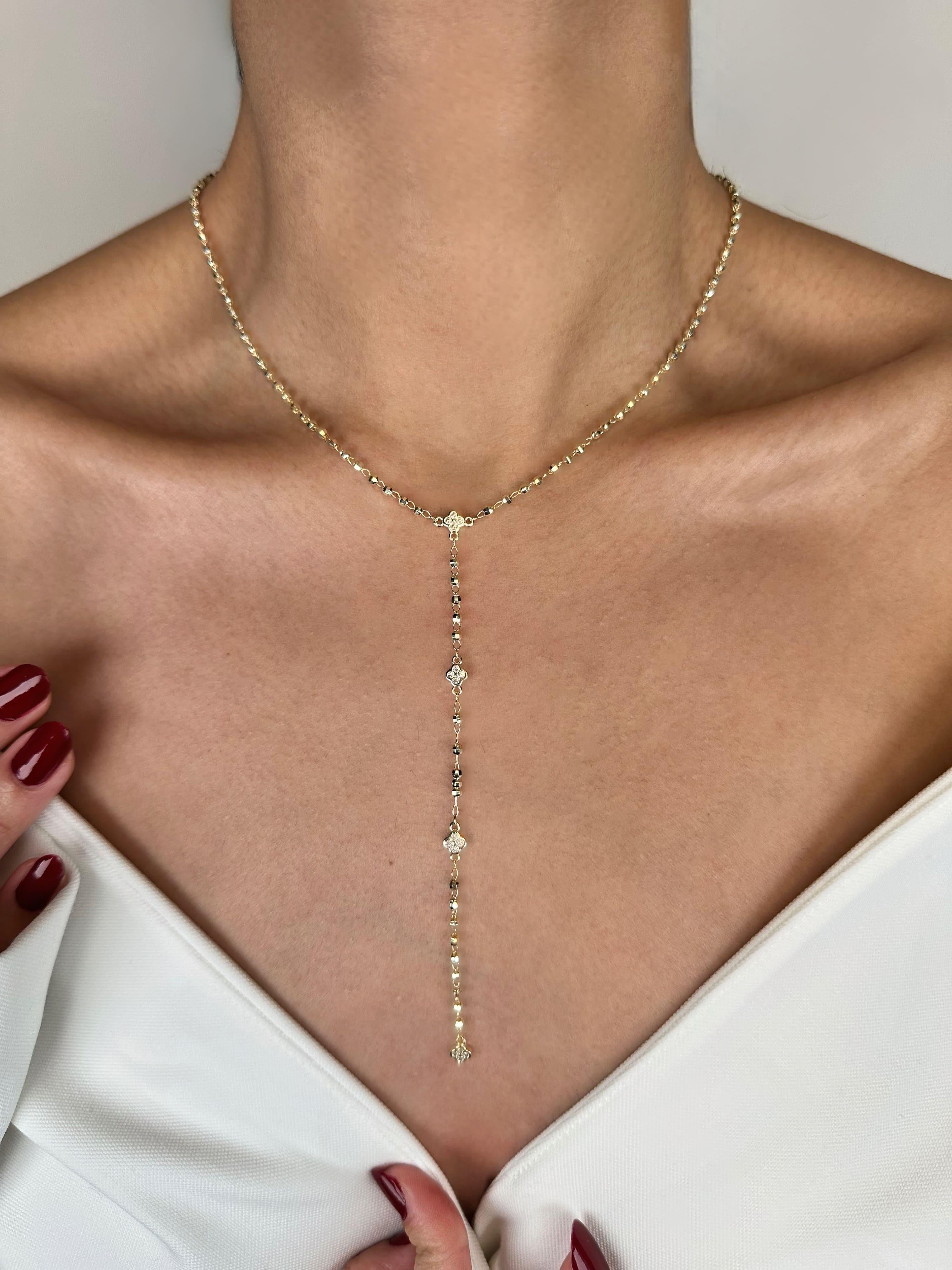 Boncuklu Yonca Dekolte Kolye