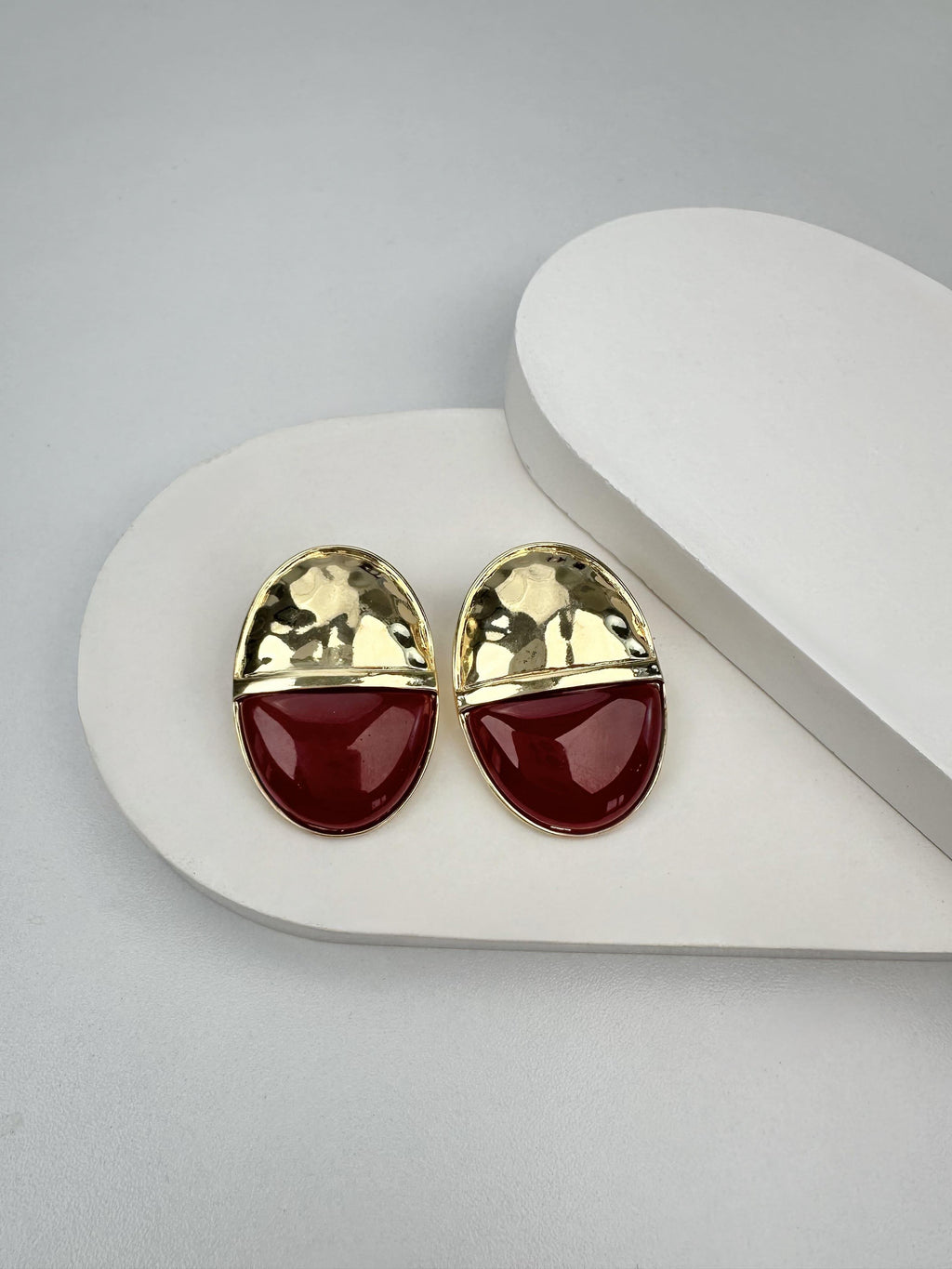 Bordo Gold Tasarım Küpe