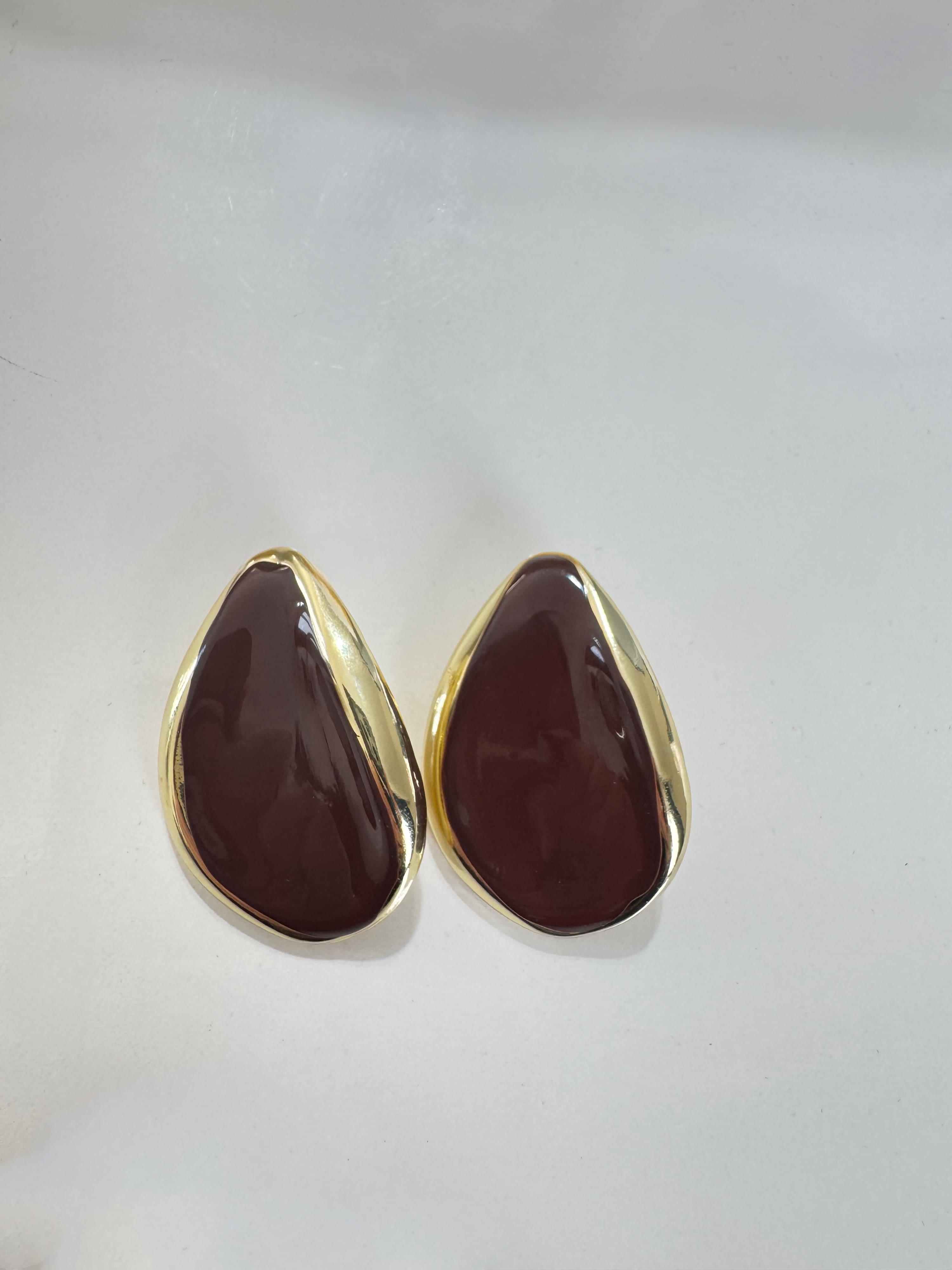 Damla Tasarım Kahvrengi Küpe