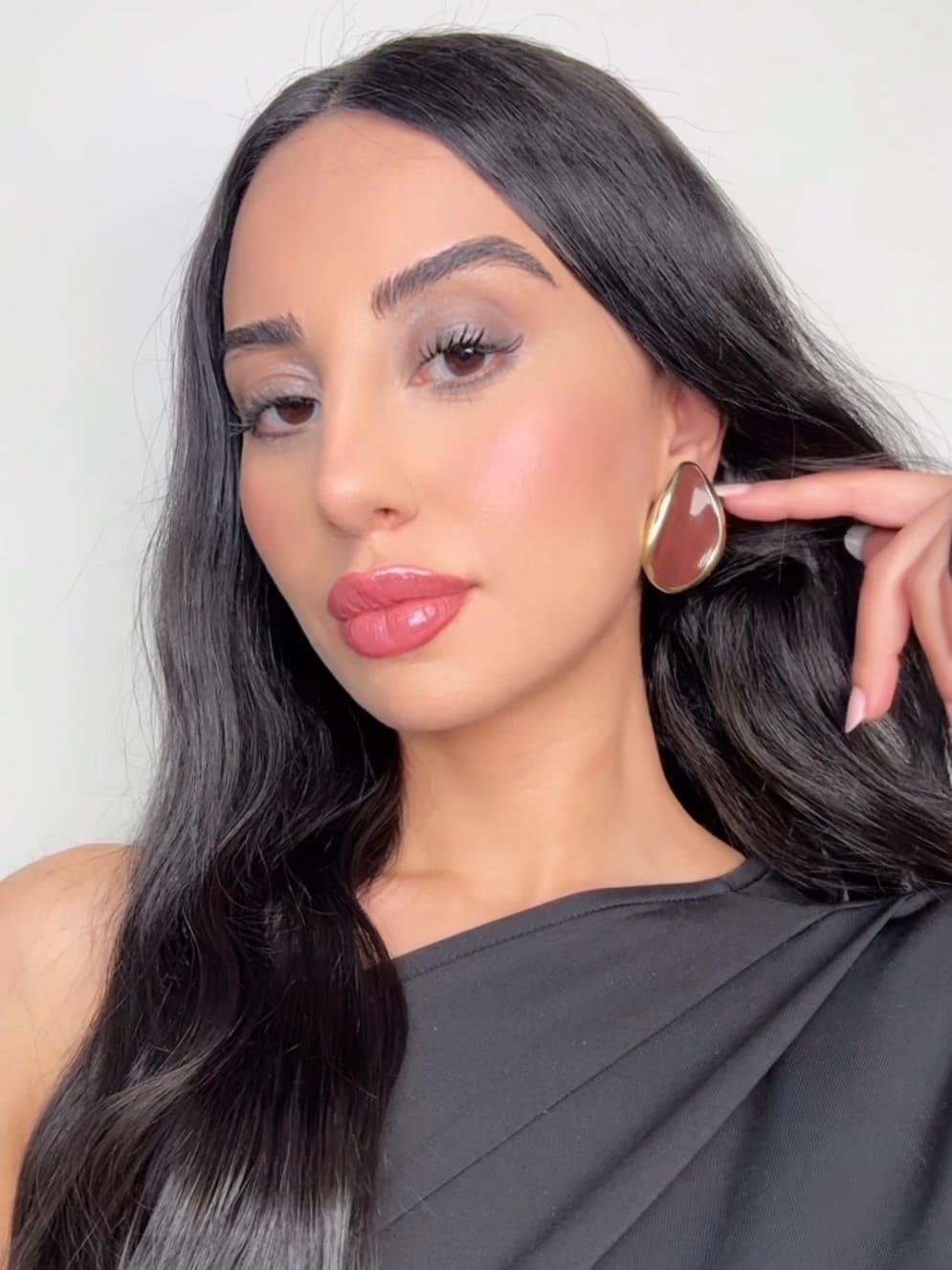 Damla Tasarım Kahvrengi Küpe