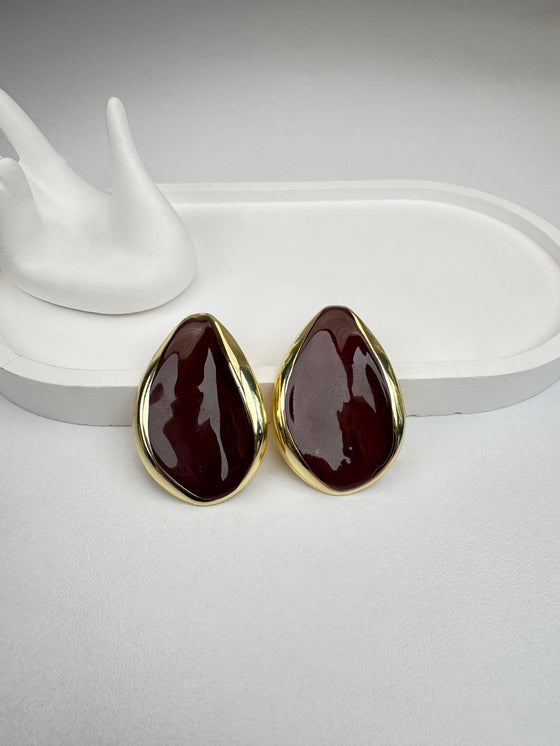 Damla Tasarım Kahvrengi Küpe