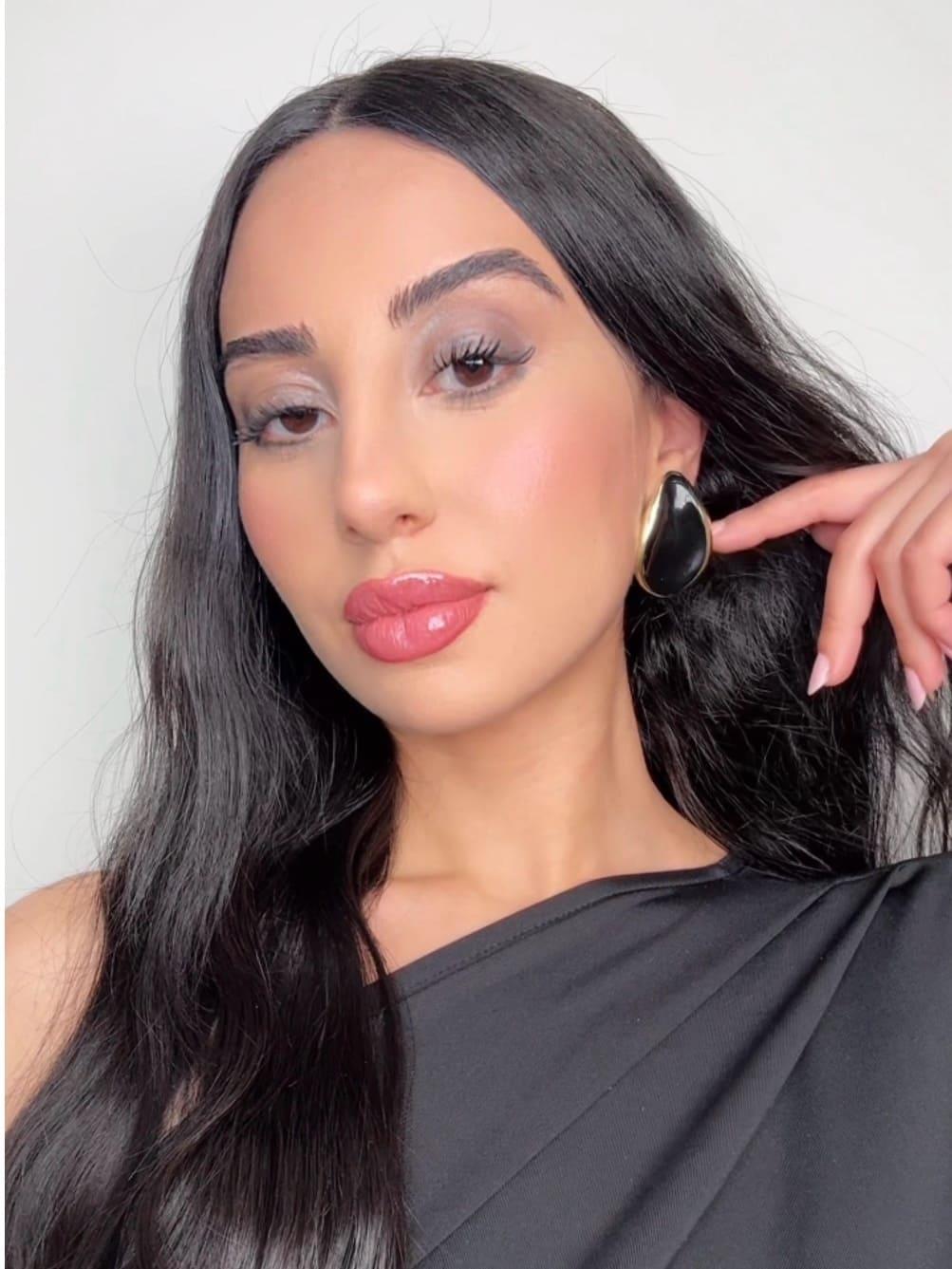 Damla Tasarım Siyah Küpe