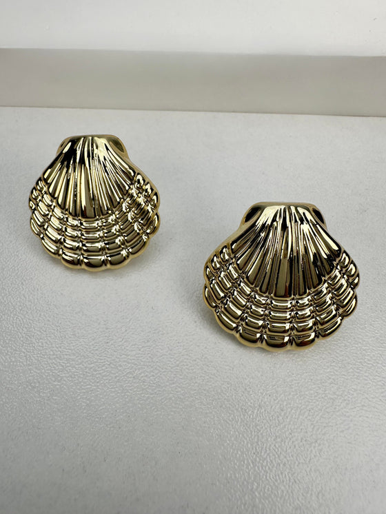 Deniz Kabuğu Gold Küpe