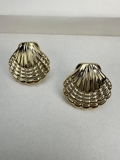 Deniz Kabuğu Gold Küpe