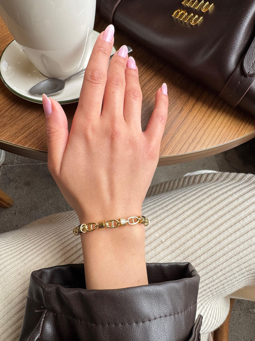 Geo Desen Gold Bileklik