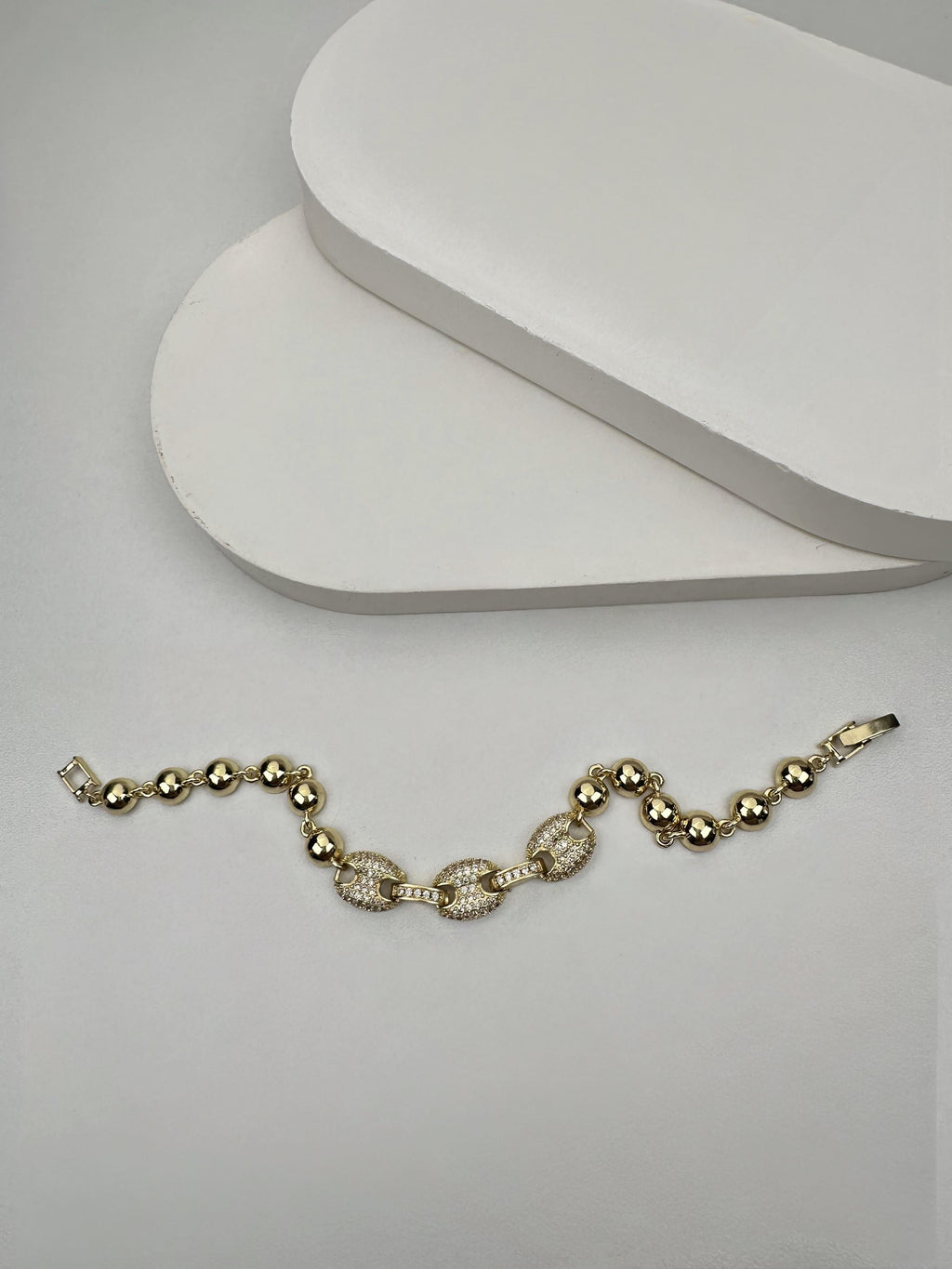 Geo Tasarım Taşlı Gold Bileklik