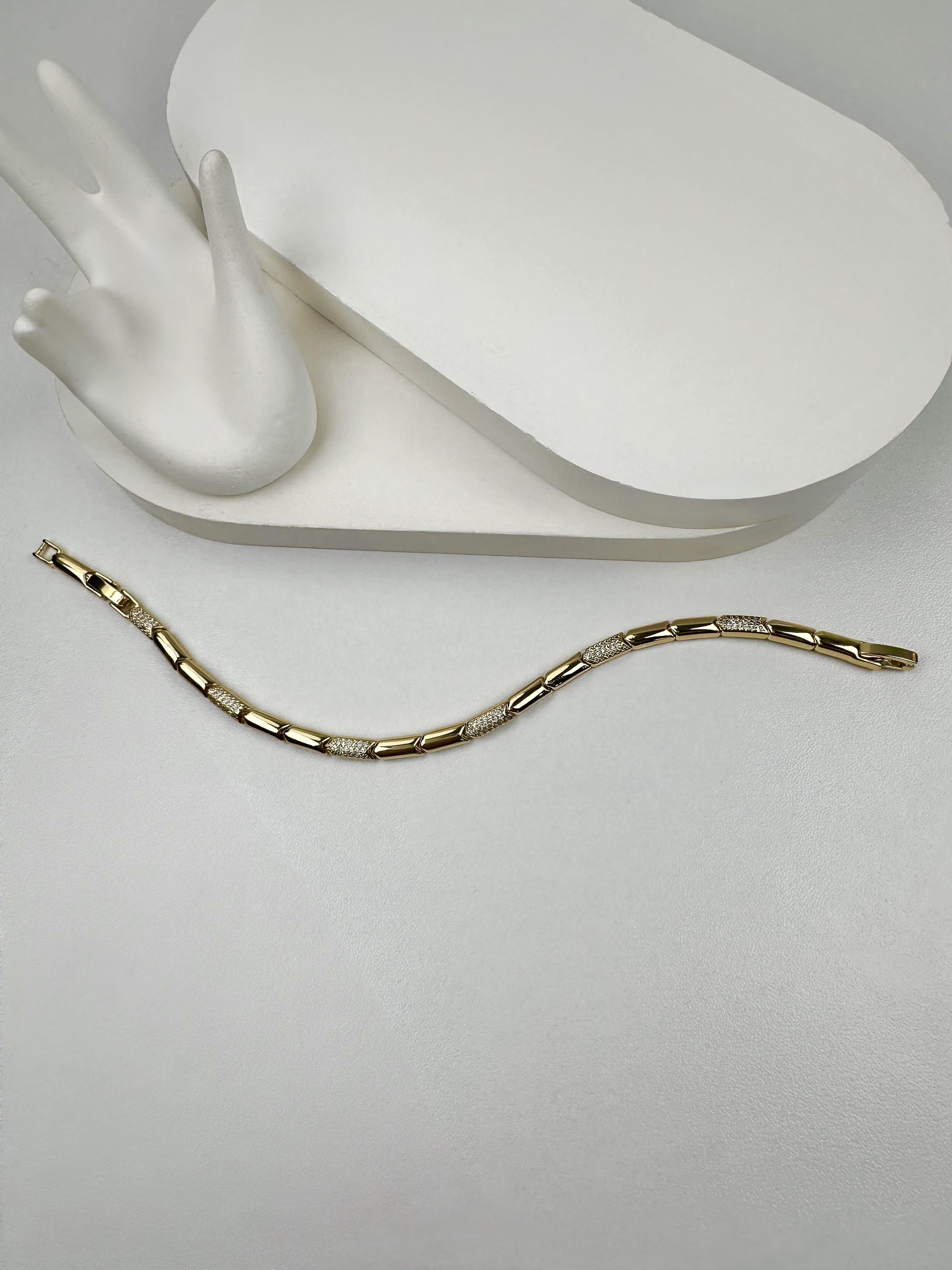 Gold Gümüş Şeritli Bileklik