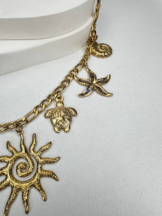 Güneş Sembollü Charm Kolye