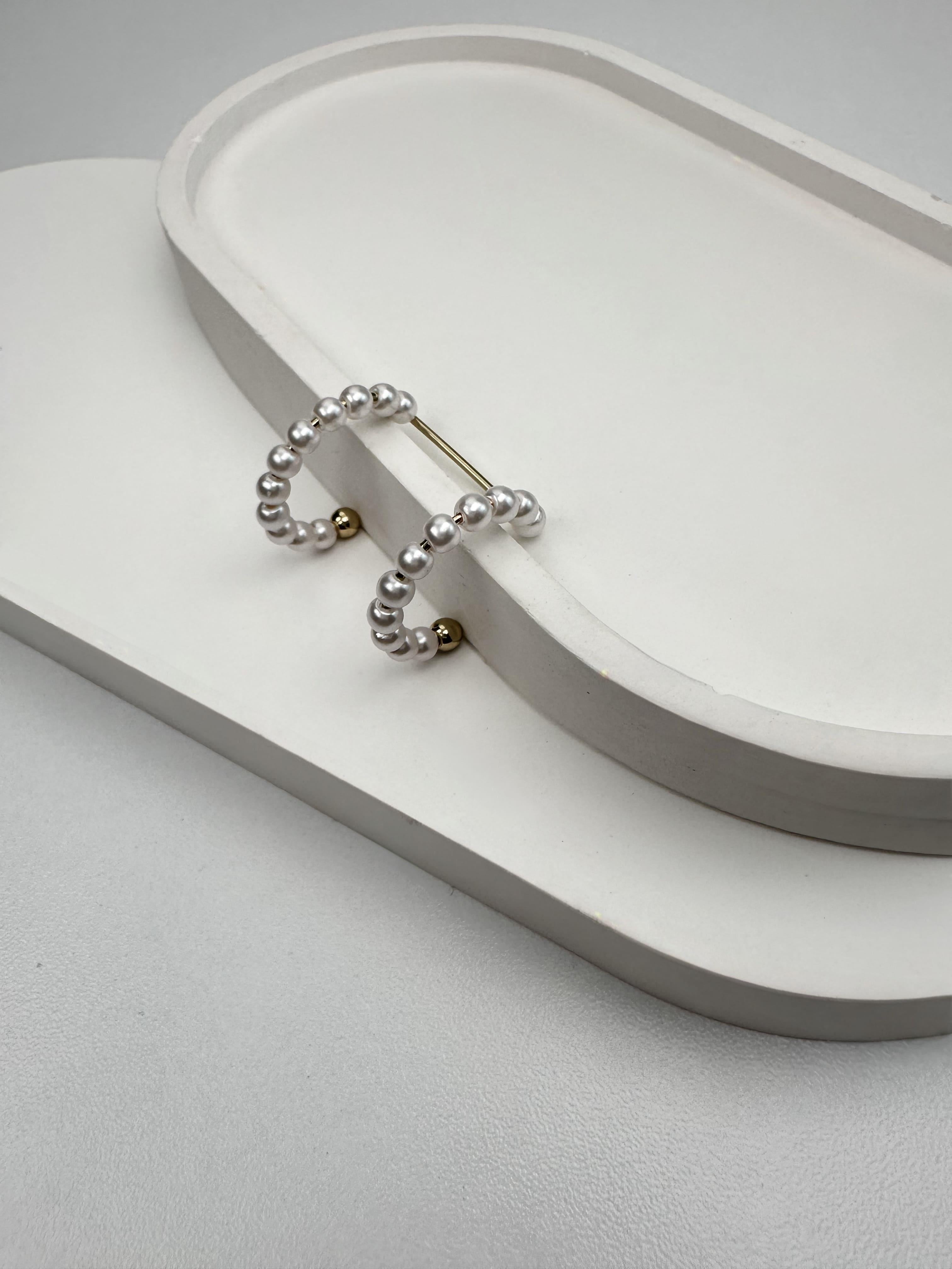 İkili İncili Kıkırdak Küpe