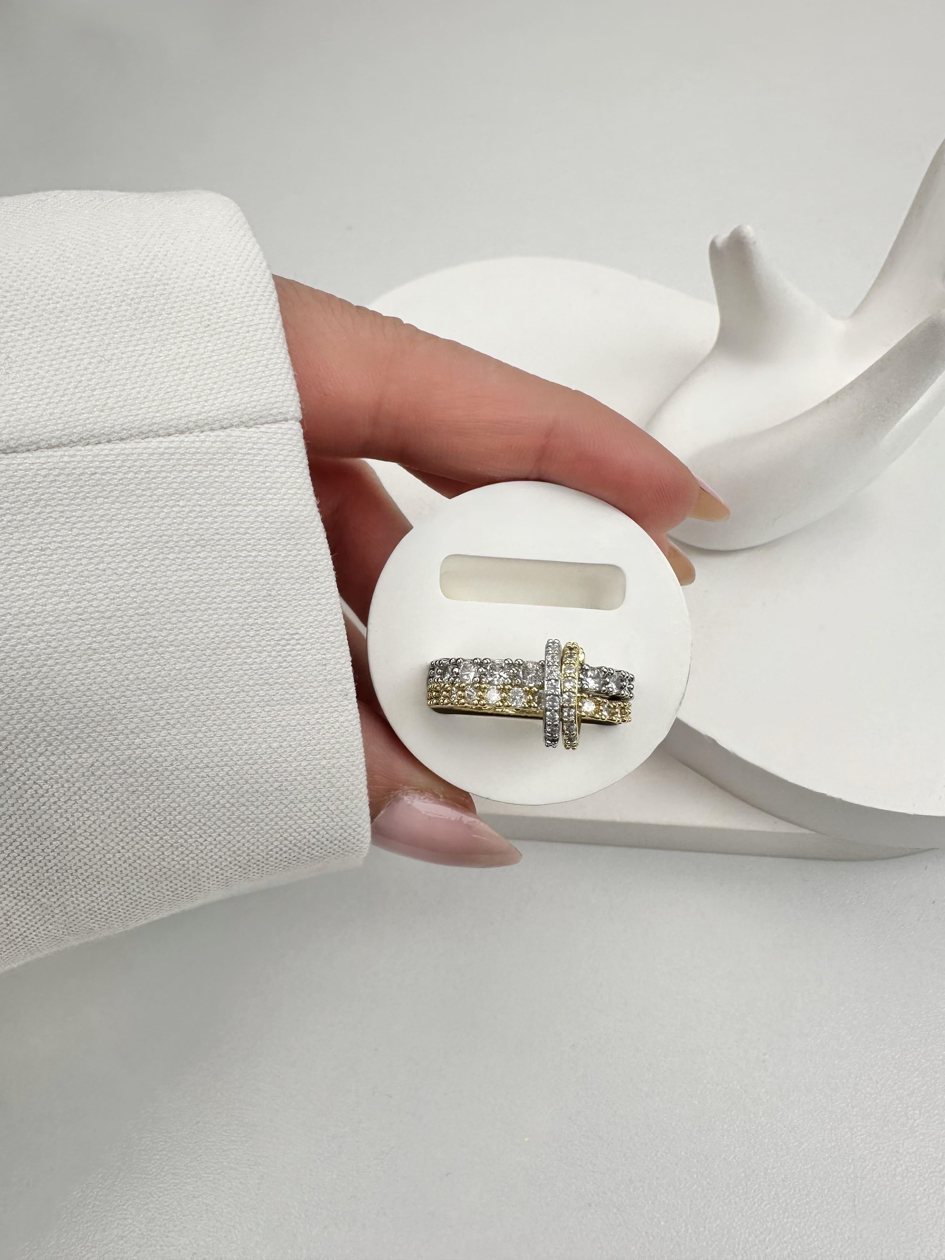 İkili Taşlı Spinelli Yüzük