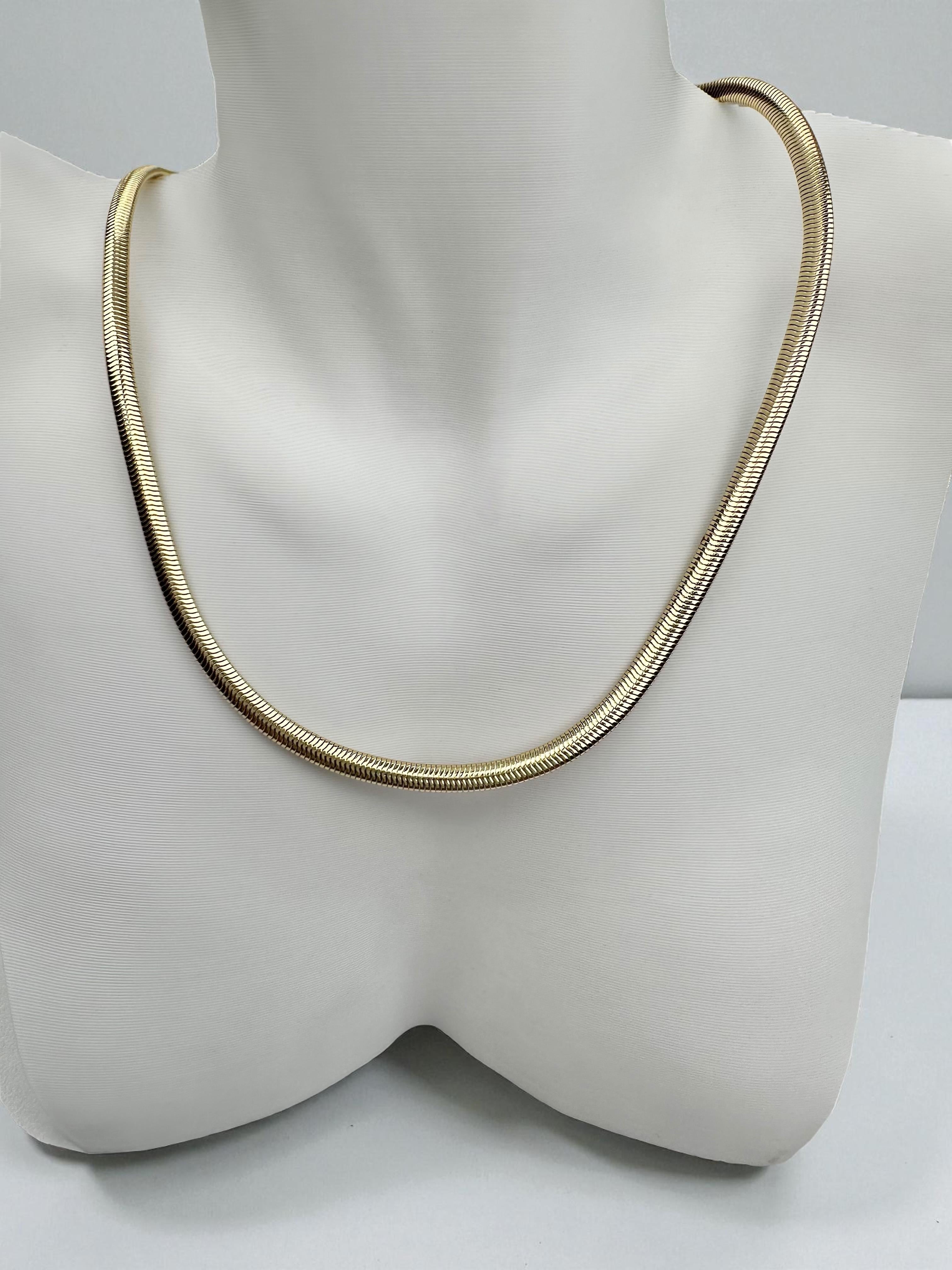 İtalyan Balık Sırtı Gold Kolye