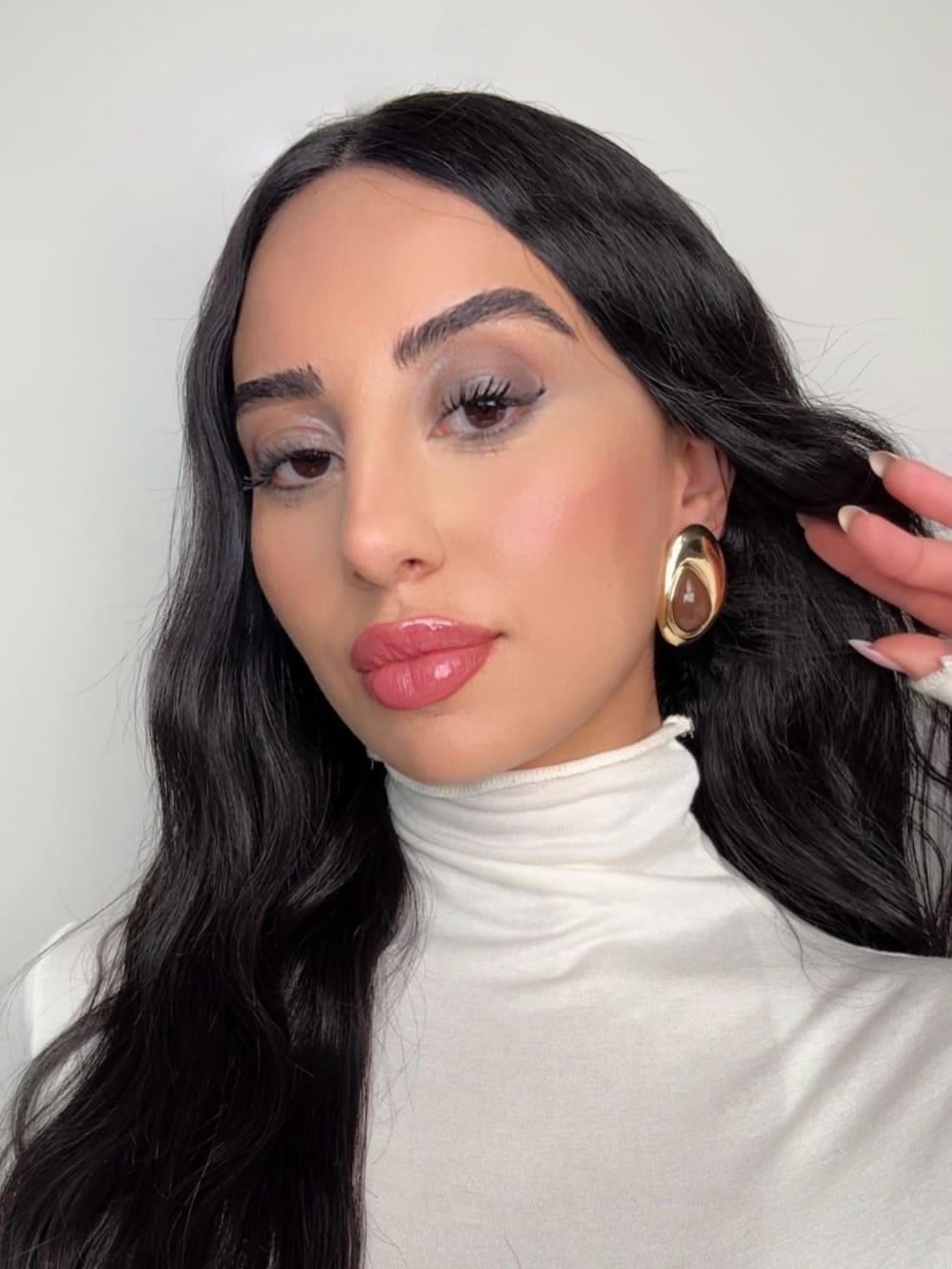 Kahverengi Damla Mng Gold Küpe