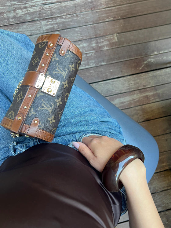 Kahverengi Vintage Akrilik Bileklik