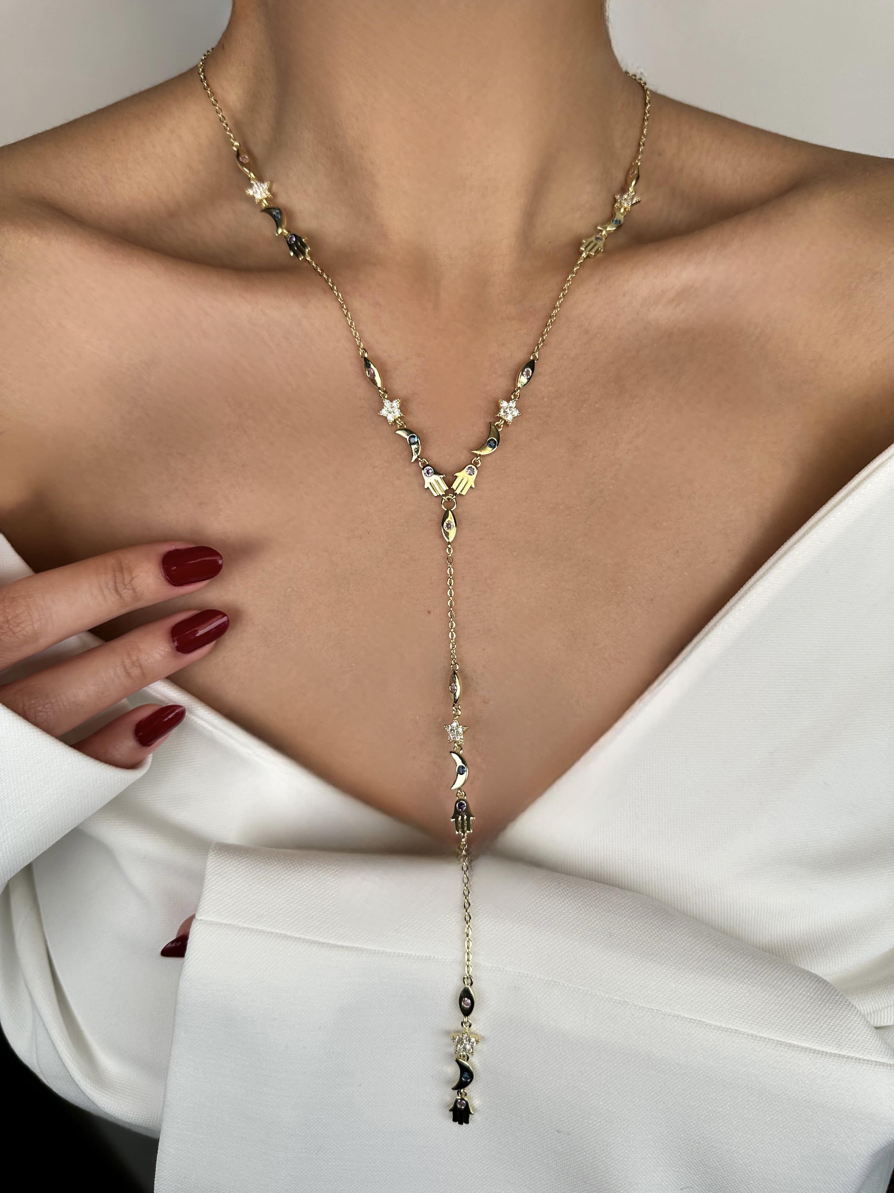 Özel Seri Fatma Ana Desenli Dekolte Kolye