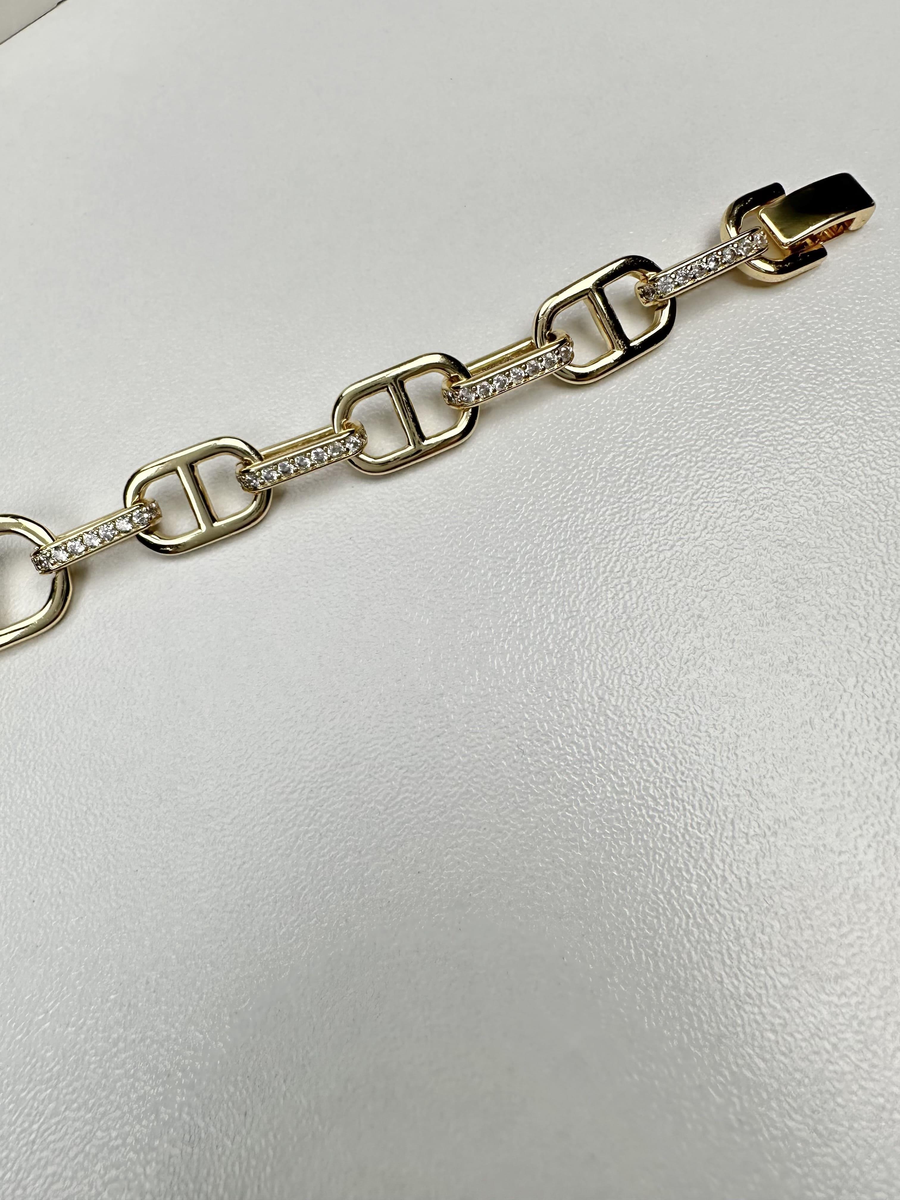 Özel Seri Geometrik Desen Taşlı Gold Bileklik