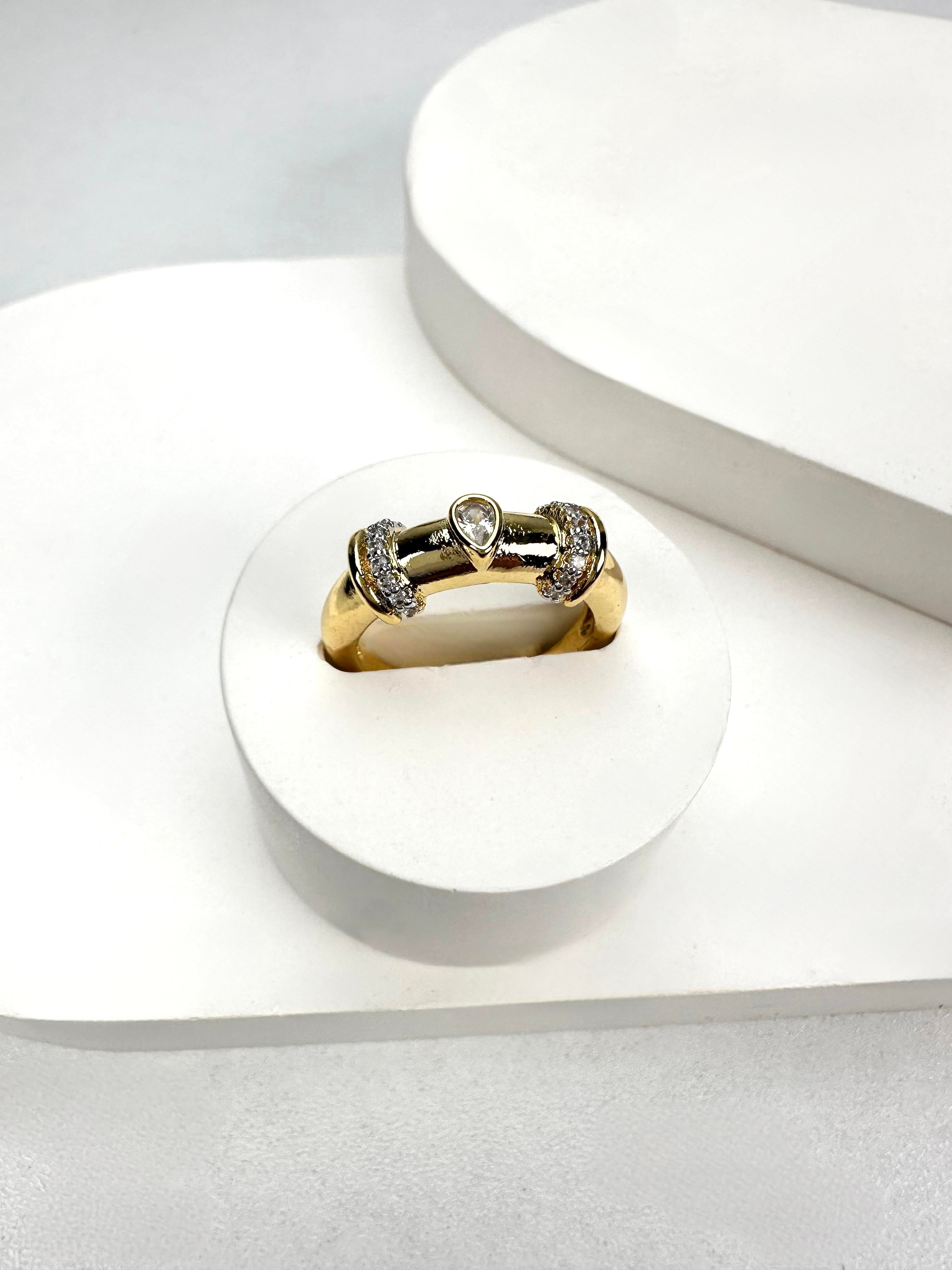 Princess Taşlı Gold Yüzük