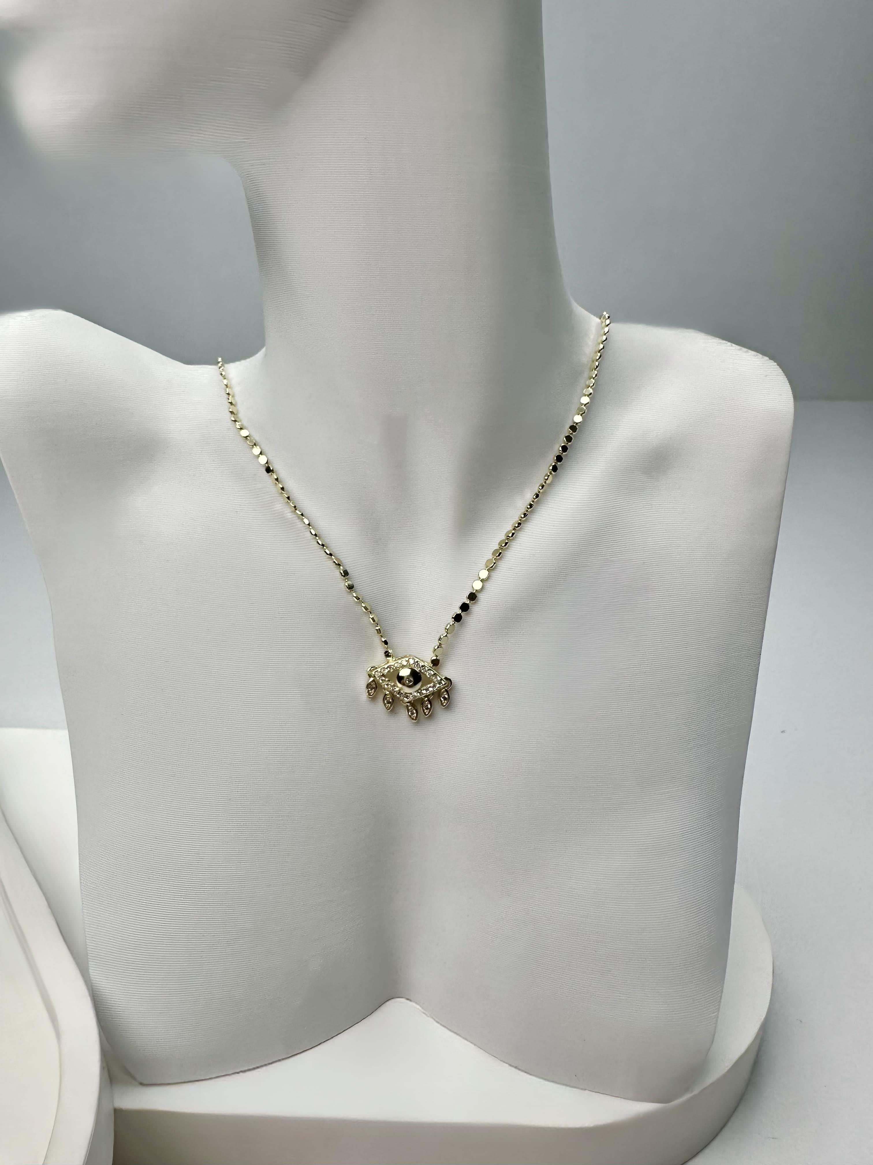 Sallantılı Göz Tasarım Ezme Kolye