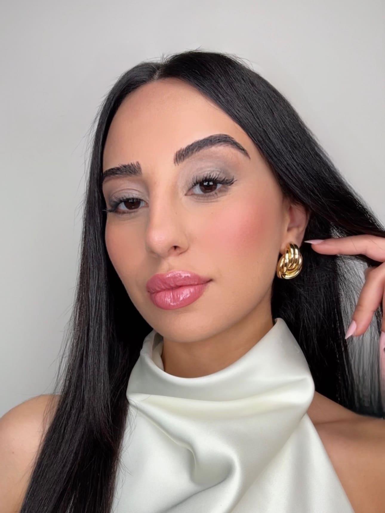 Sarmal Tasarım Gold Küpe