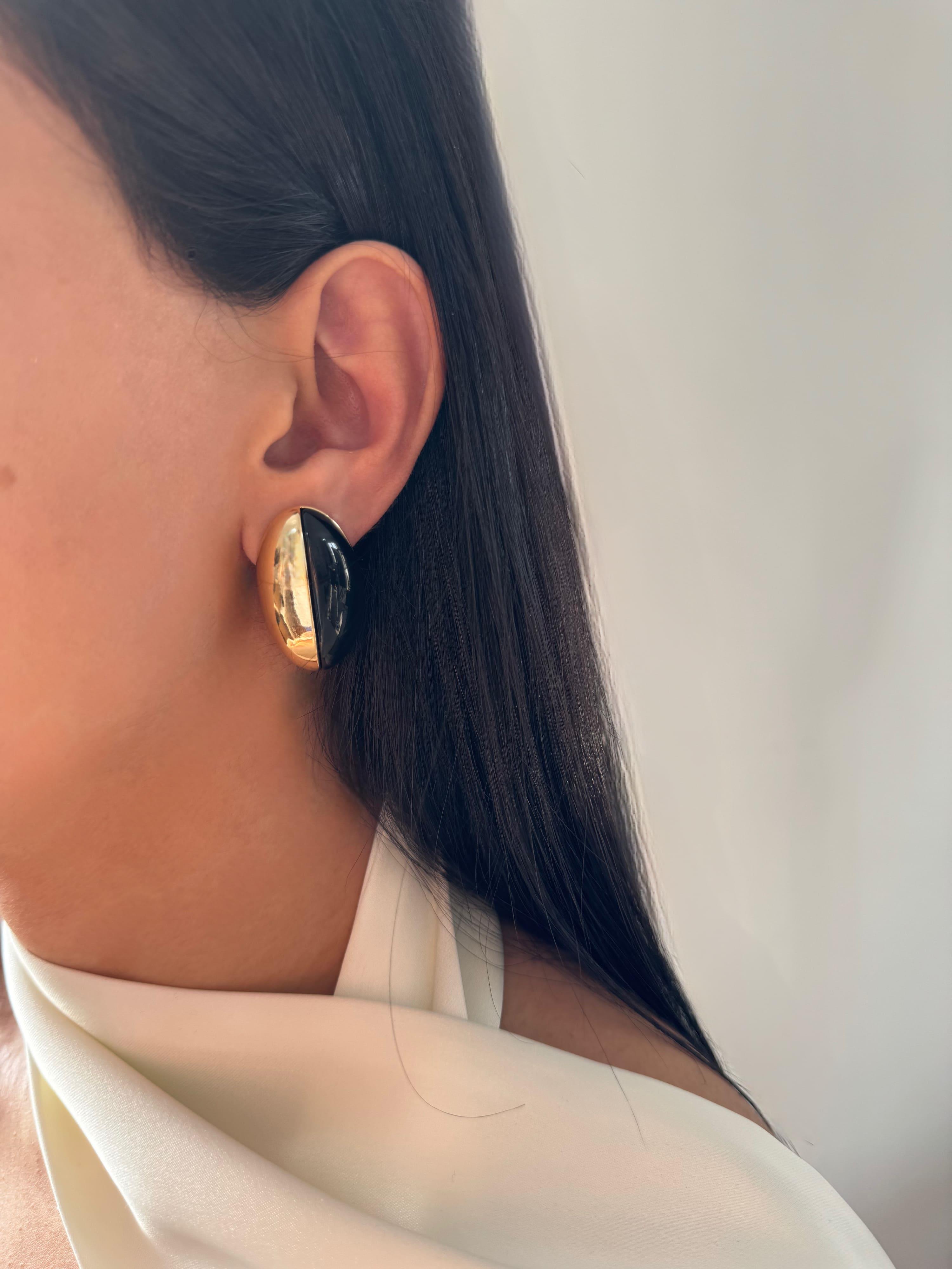 Siyah Gold Tasarım Küpe