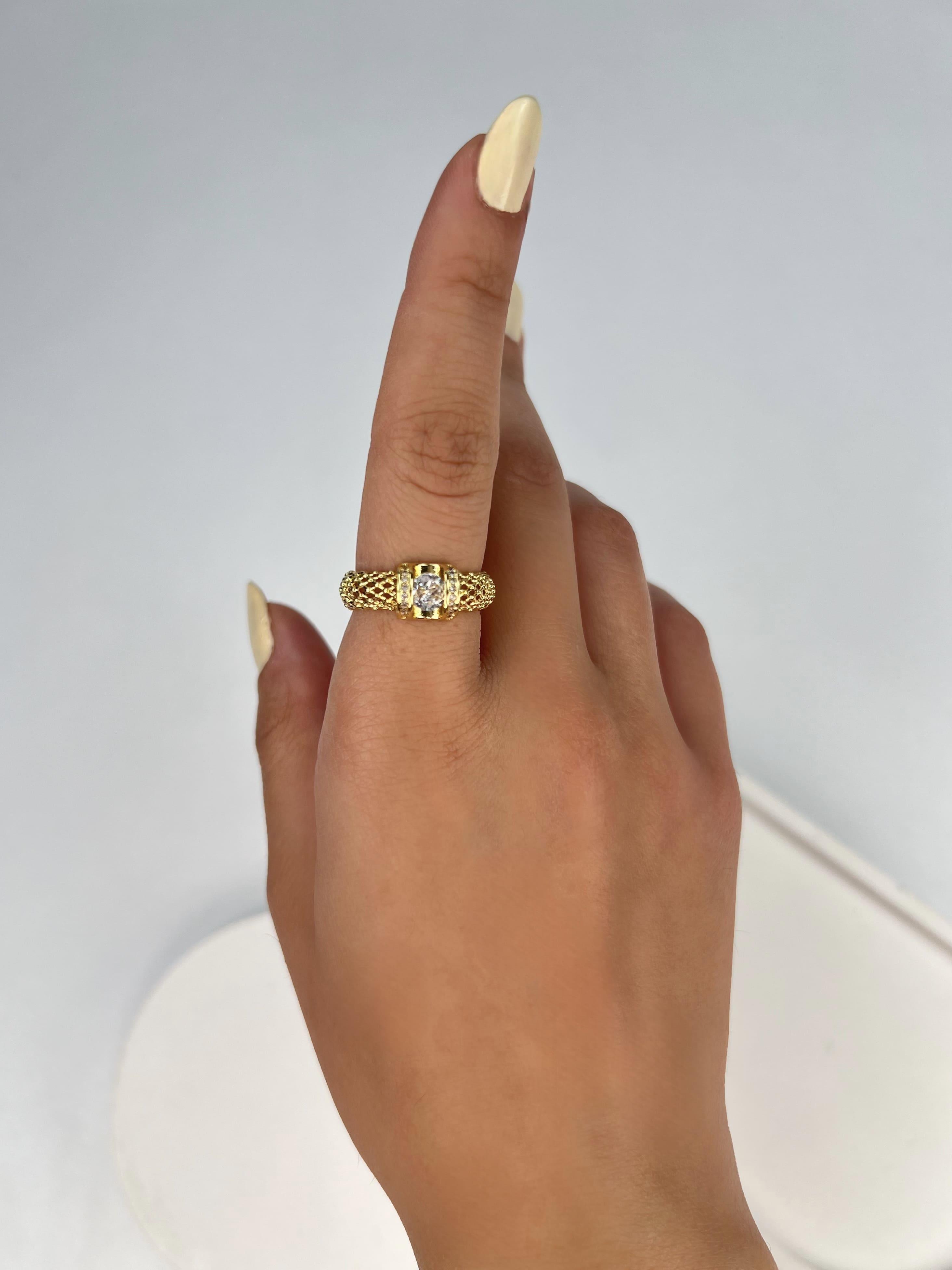 Tek Taş Tasarım Gold Yüzük