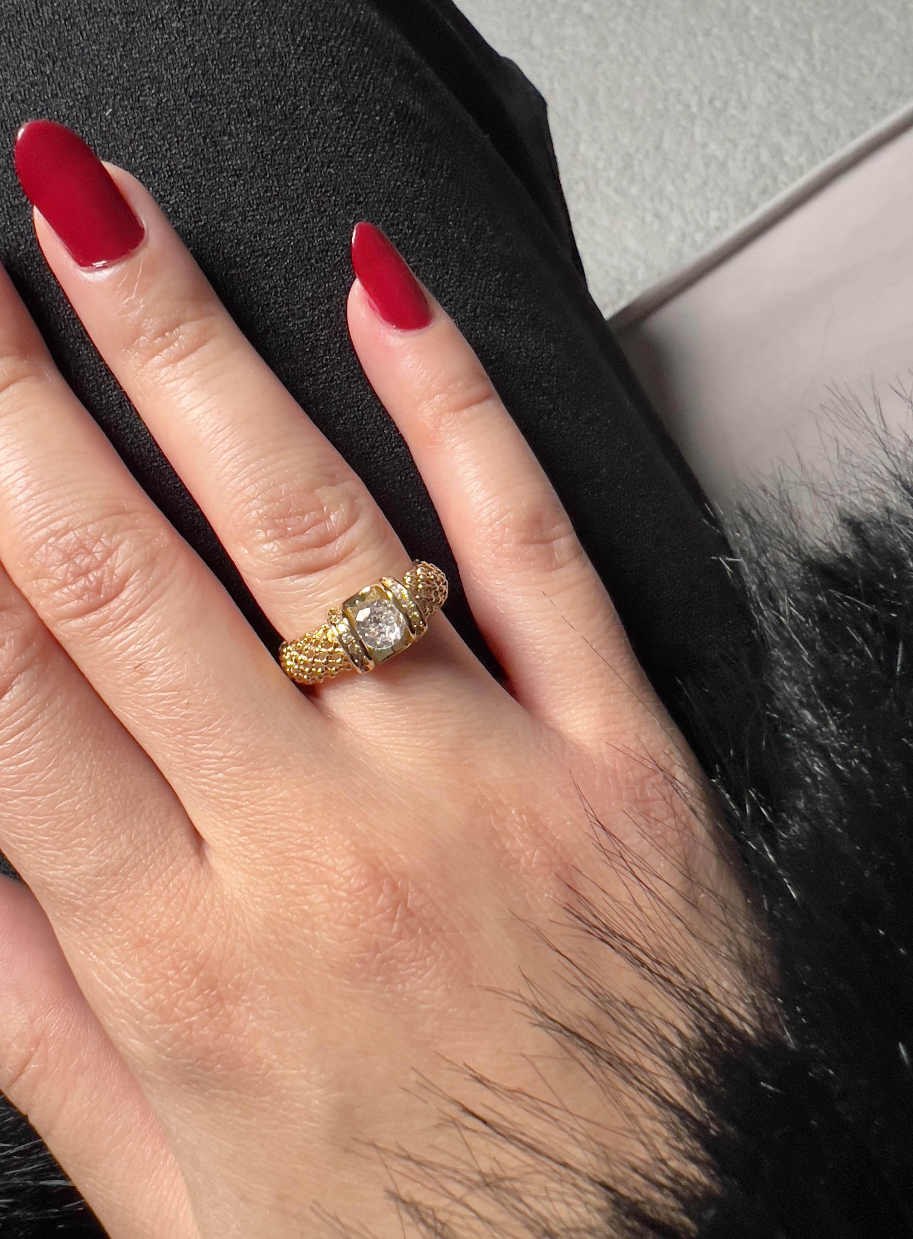 Tek Taş Tasarım Gold Yüzük