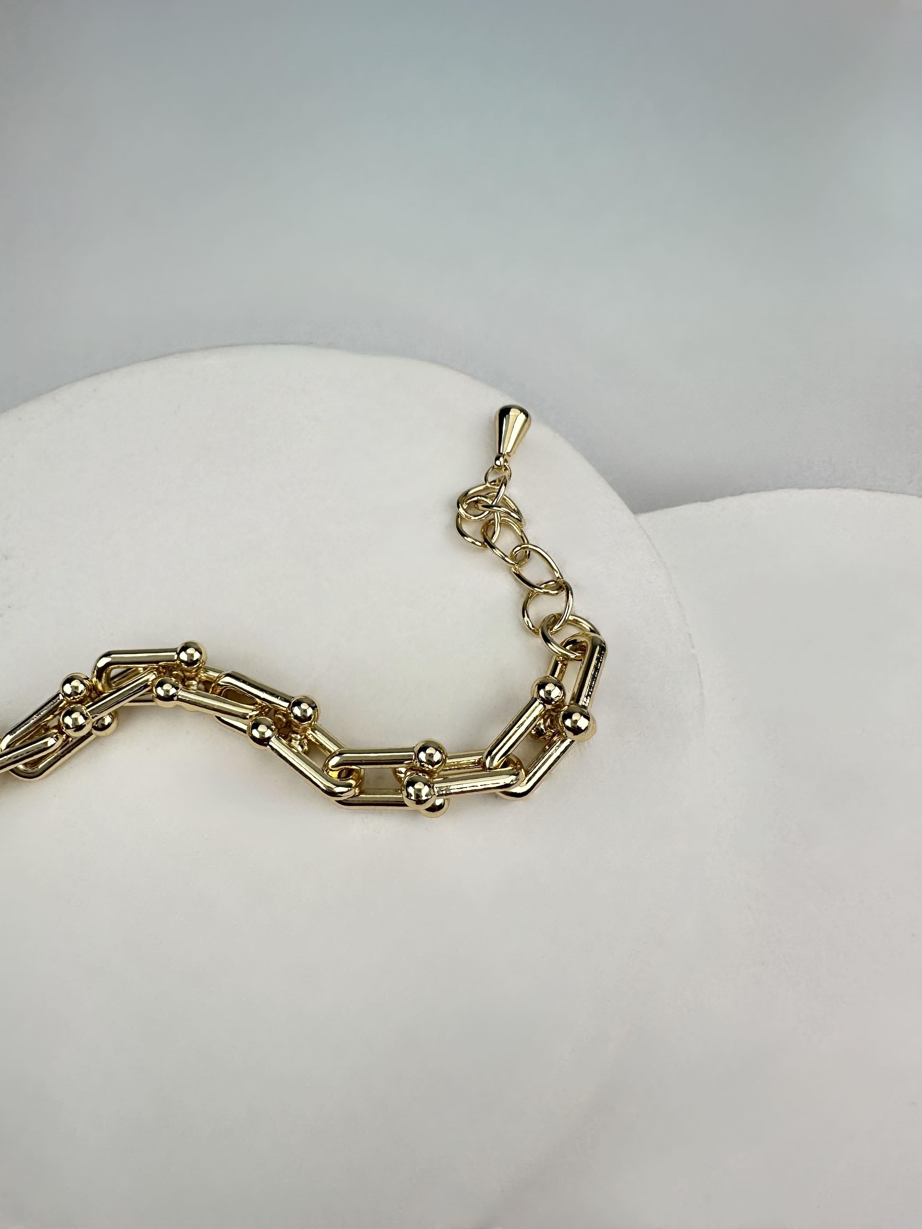 Tffny Taşlı Gold Bileklik